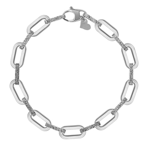 Bids.com 14k White Gold Diamante Paperclip Chain Bracelet (7.00 mm) Bracelets