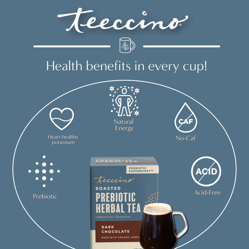 Teeccino Dark Chocolate Prebiotic SuperBoost Herbal Tea Herbal Tea