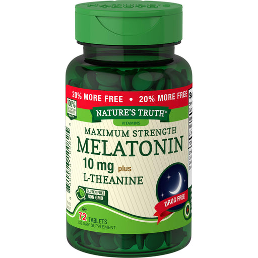 Nature's Truth Nature's Truth® Sleep Melatonin Plus L-Theanine – 10 mg (72 Tablets) Health & Beauty