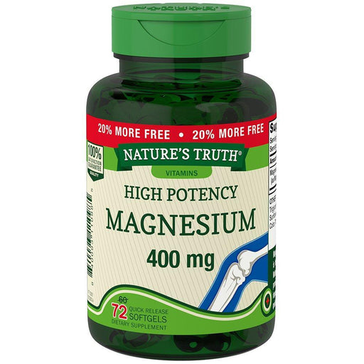 Nature's Truth Nature's Truth Magnesium, Extra Strength, 400 Mg, Quick Release Softgels Vitamins & Supplements