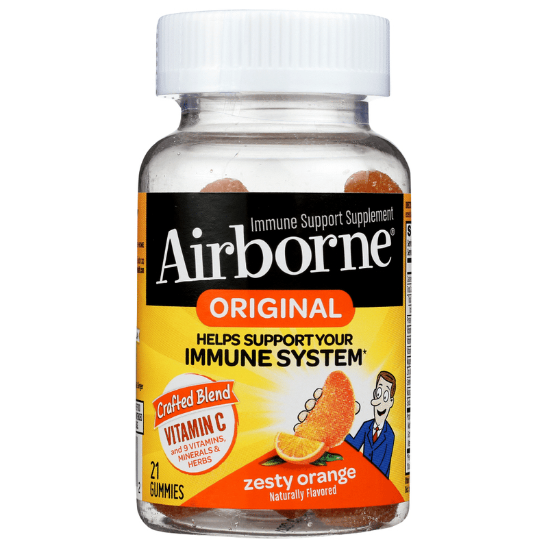 Airborne Airborne Orange Flavored Gummies, 1000mg Of Vitamin C And Minerals & Herbs Immune Support Vitamins & Supplements