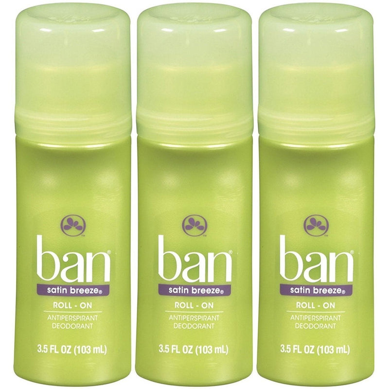 Ban Ban Roll-On Antiperspirant Deodorant, Satin Breeze - 3.5 Oz Deodorant & Anti-Perspirant