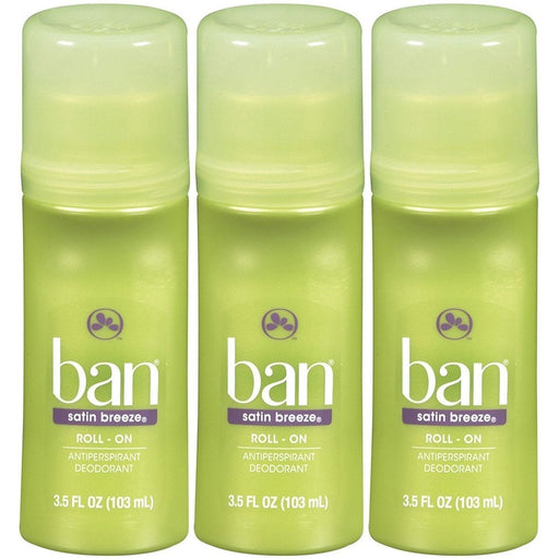 Ban Ban Roll-On Antiperspirant Deodorant, Satin Breeze - 3.5 Oz Deodorant & Anti-Perspirant