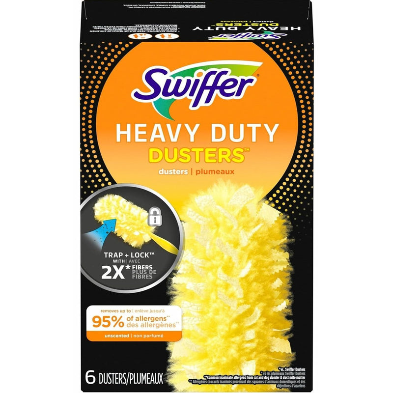 Swiffer Swiffer Heavy Duty Dusters Refill, Dust Lock Fiber, Yellow, 6 ct Dusters Black