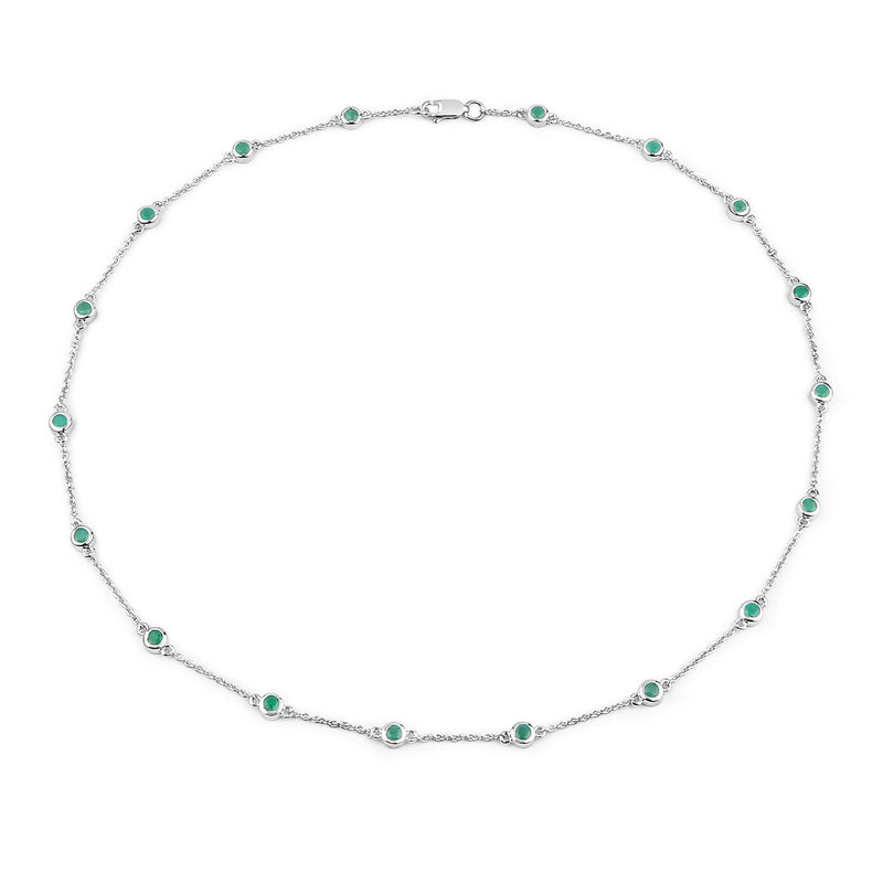 Bids.com 1.80 Carat Genuine Emerald .925 Sterling Silver Necklace Necklaces
