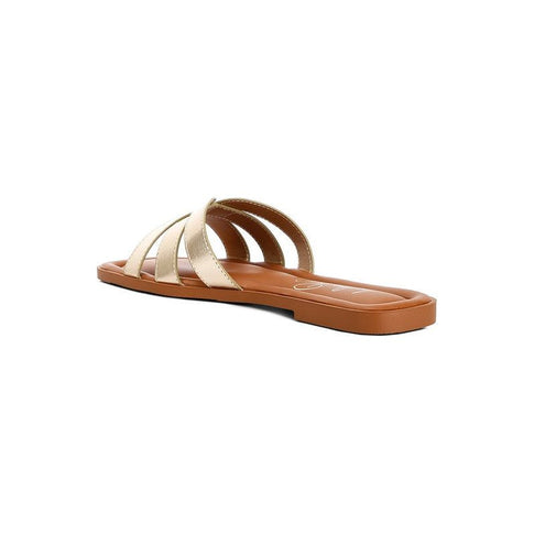 Aura Faux Leather Flat Sandals