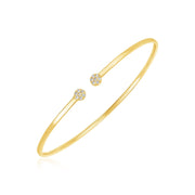 Bids.com 14k Yellow Gold High Polish Diamond Cluster Bangle (2mm) Bracelets