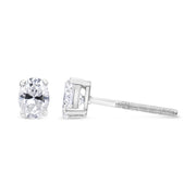 Bids.com 14K White Gold 1.00 Cttw Lab Grown Oval Solitaire Diamond Stud Earrings (F-G Color, VS2-SI1 Clarity) Earrings