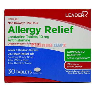 Leader Leader All-Day Allergy Relief, 30 Tablets Medicine & Drugs Dark Red
