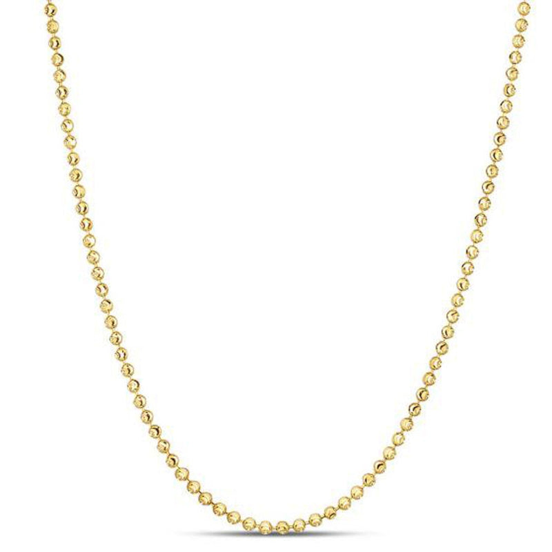 Bids.com Moon Cut Bead Chain in 14k Yellow Gold (2.00 mm) Necklaces