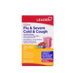 0 Leader Daytime Severe Cold & Cough 6pk Medicine & Drugs Lavender Blush