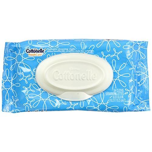 Cottonelle Cottonelle Fresh Care Flushable Cleansing Cloths 34 Ct Pack Facial Tissues Antique White