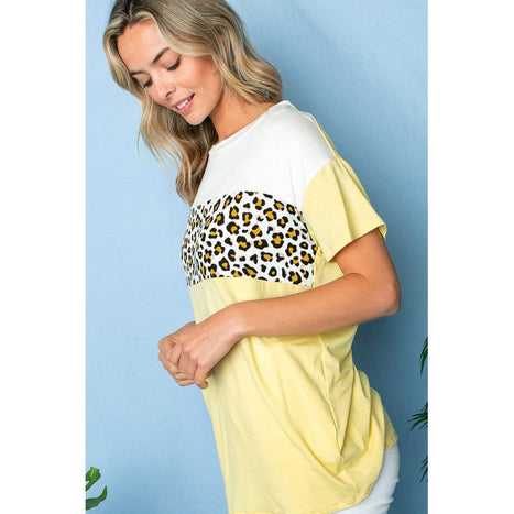 Animal Color Blocked Top