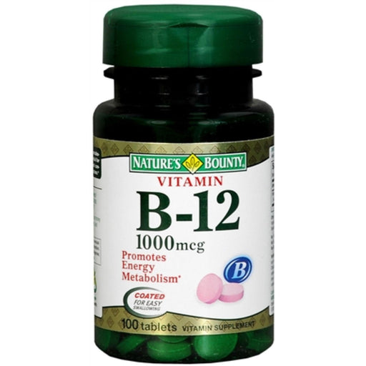 Nature's Bounty Nature's Bounty Vitamin B12, Energy Health, 1000 Mcg, Tablets Vitamins & Supplements Black
