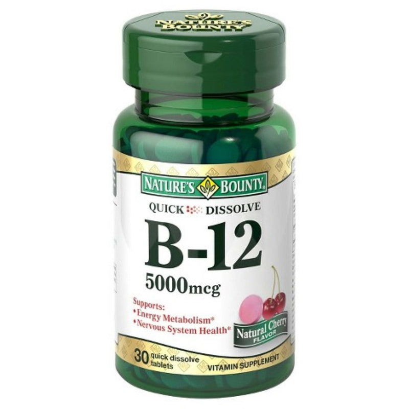 Nature's Bounty Nature's Bounty Vitamin B-12 5000 Mcg Quick Dissolve Tablets, Natural Cherry Flavor Vitamins & Supplements White Smoke