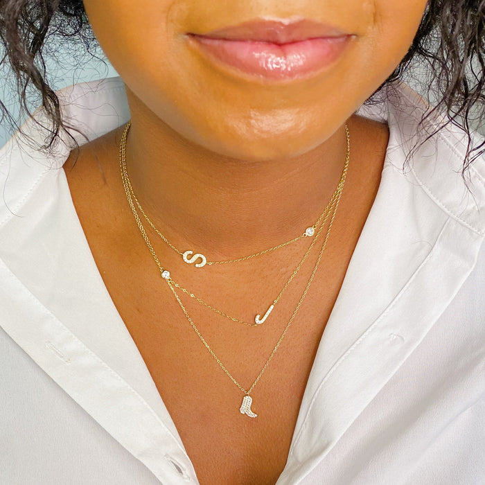 Finest Shine Initial Sterling Silver Necklace