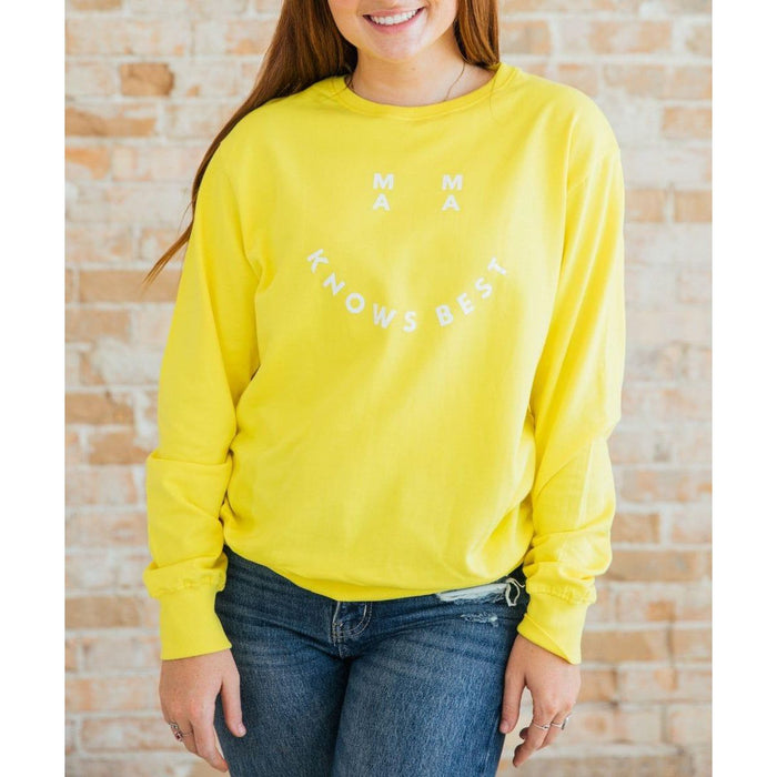 Sunflower Motherhood - Smiley Mama Knows Best Sweatshirt - 2oz