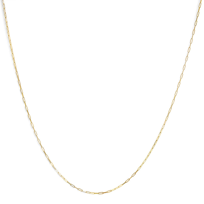 Bids.com Unisex Solid 14K Yellow Gold 1.5mm Paperclip Chain Necklace - 18 Inches Necklaces