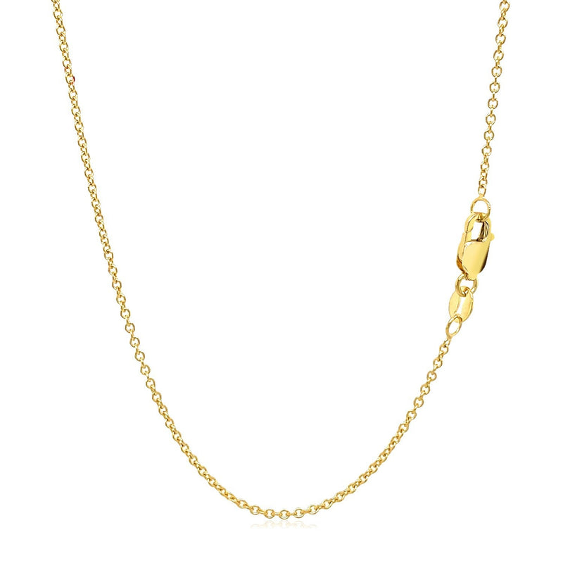 Bids.com 14k Yellow Gold Round Cable Link Chain 1.3mm Necklaces