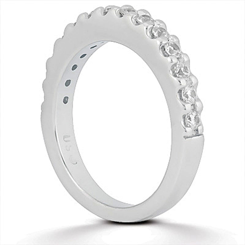 Bids.com 14k White Gold Shared Prong Diamond Wedding Ring Band Rings
