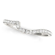 Bids.com 14k White Gold Round Pave Setting Curved Diamond Wedding Ring (1/5 cttw) Rings