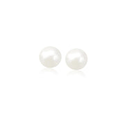 Bids.com 14k Yellow Gold Freshwater Cultured White Pearl Stud Earrings (6.0 mm) Earrings