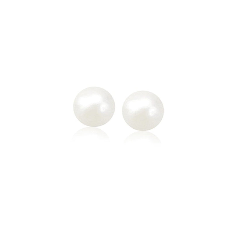 Bids.com 14k Yellow Gold Freshwater Cultured White Pearl Stud Earrings (6.0 mm) Earrings