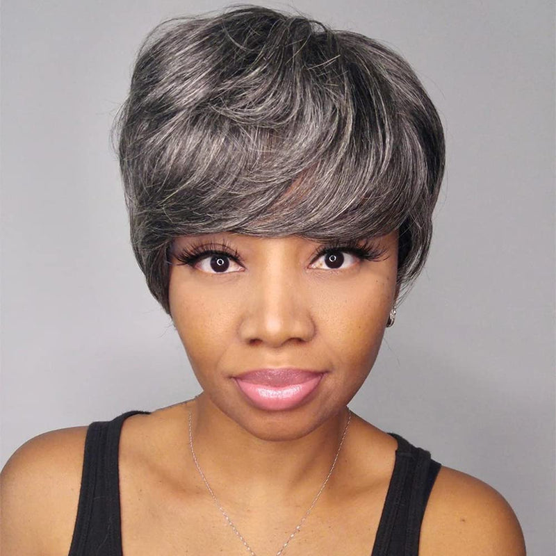 Mill's Beauty Supply Lumiere Hair Pixie Cut Short Straight Human Hair Wigs
