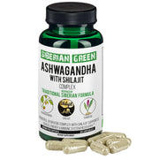 SiberianGreen.com Ashwagandha with Altai Shilajit & Turmeric | Ayurvedic Herbal Complex 60 Capsules Herbs White Smoke