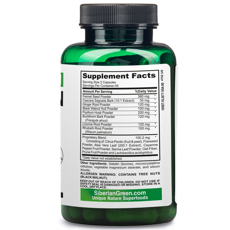 SiberianGreen.com Siberian Green Herbal Colon Detox - 90 Capsules Herbs Light Gray