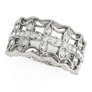 Bids.com Diamond Studded Four Leaf Clover Motif Ring in 14k White Gold (1/4 cttw) Rings