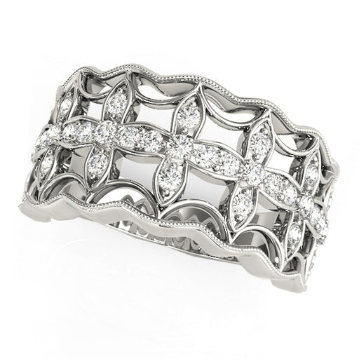Bids.com Diamond Studded Four Leaf Clover Motif Ring in 14k White Gold (1/4 cttw) Rings