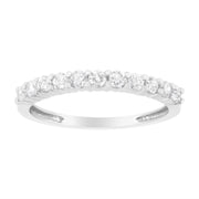 Bids.com IGI Certified 1/2 Cttw Diamond 10K White Gold Prong Set Fluted Band Style Ring (I-J Color, I2-I3 Clarity) - Size 7 Rings