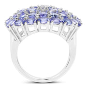 Bids.com 5.93 Carat Genuine Tanzanite .925 Sterling Silver Ring Rings