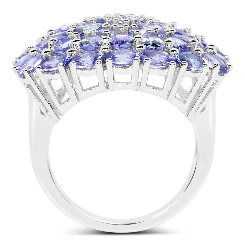Bids.com 5.93 Carat Genuine Tanzanite .925 Sterling Silver Ring Rings