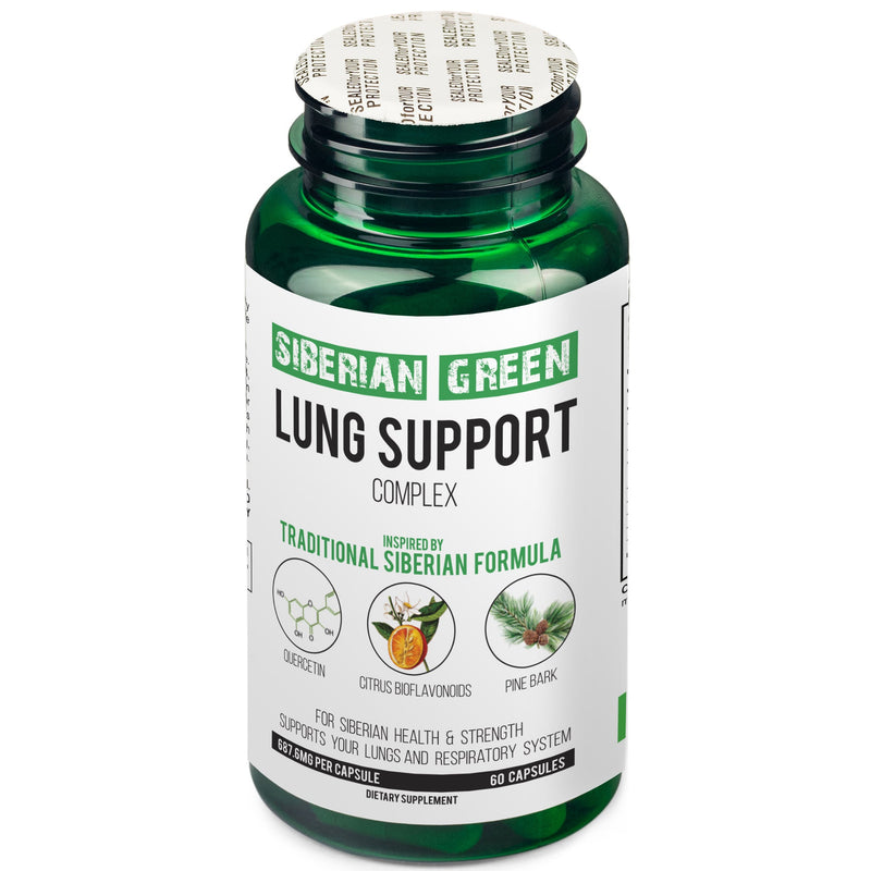 SiberianGreen.com Herbal Lung Support – Quercetin, Pine Bark, Citrus Bioflavonoids | 60 Capsules by Siberian Green Herbs White Smoke