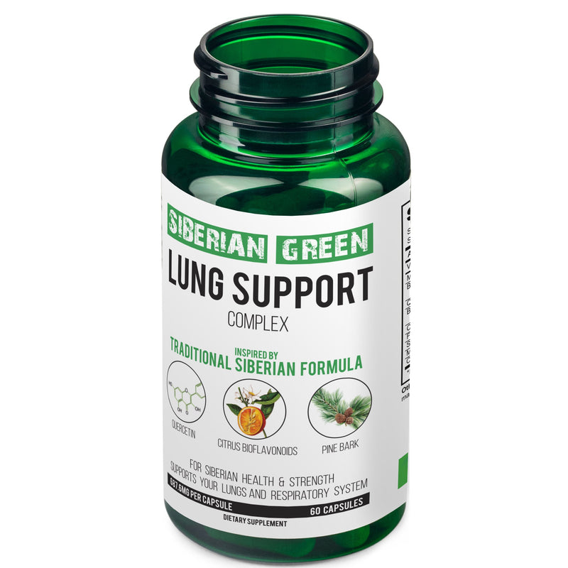 SiberianGreen.com Herbal Lung Support – Quercetin, Pine Bark, Citrus Bioflavonoids | 60 Capsules by Siberian Green Herbs White Smoke