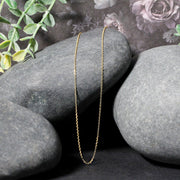 Bids.com 14k Yellow Gold Diamond Cut Cable Link Chain 0.8mm Necklaces