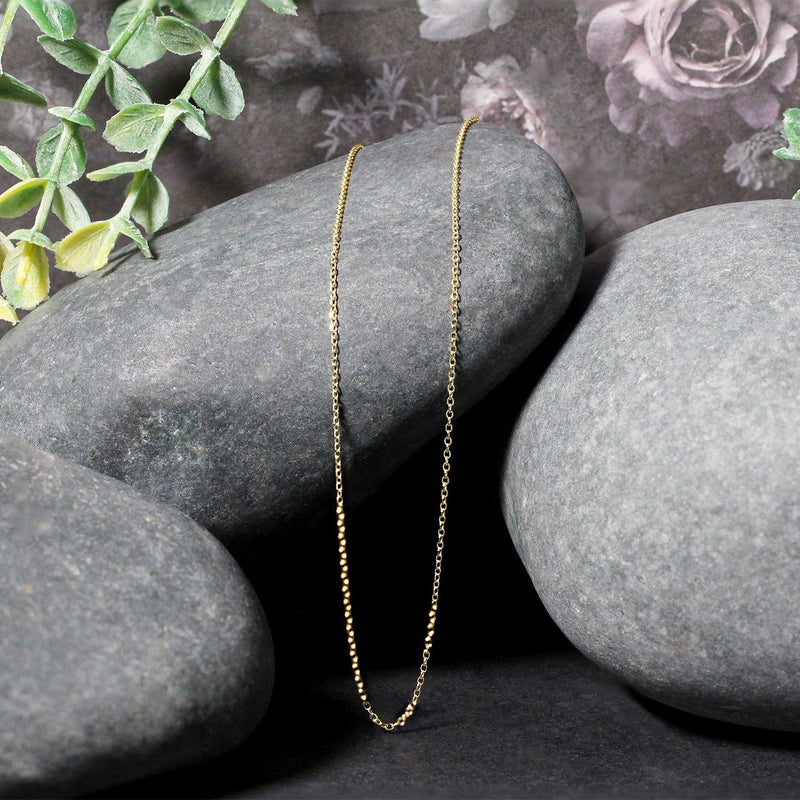 Bids.com 14k Yellow Gold Diamond Cut Cable Link Chain 0.8mm Necklaces
