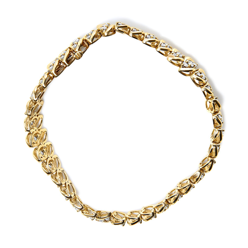 Bids.com 10K Yellow Gold 5.0 Cttw Diamond Double Row S-Link Cuban Bracelet (J-K Color, I2-I3 Clarity) - 7.25" Inches Bracelets