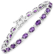 Bids.com 7.98 Carat Genuine Amethyst .925 Sterling Silver Bracelet Bracelets