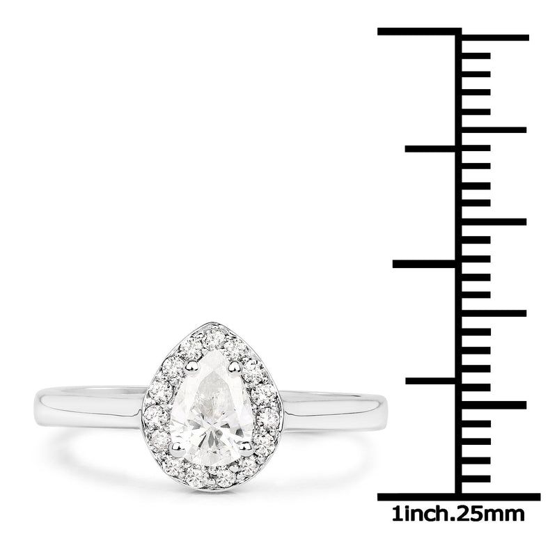Bids.com 14K White Gold 0.64 Carat Genuine White Diamond Ring Rings