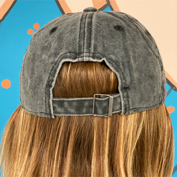 Ellison and Young | Cool Mom Embroidered Dark Grey Distressed Ball Cap