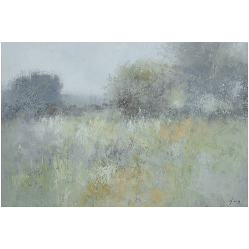 Nava Beauty Original Oil Painting of Landscape with trees Dark Sea Green