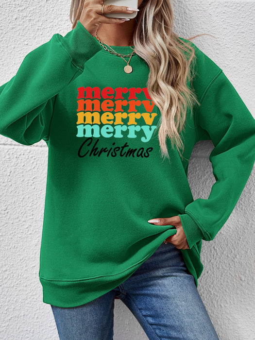 MERRY CHRISTMAS Graphic Long Sleeve Sweatshirt