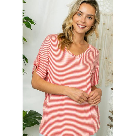 Plus Pin Stripe Boxy Top