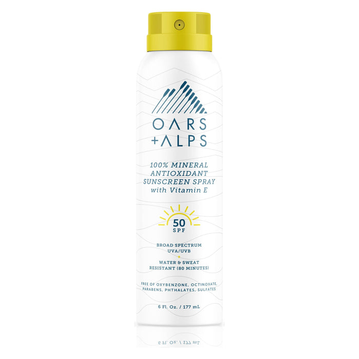 Oars and Alps 100% Mineral Sunscreen SPF50 Spray, Shea Butter & Vitamin E