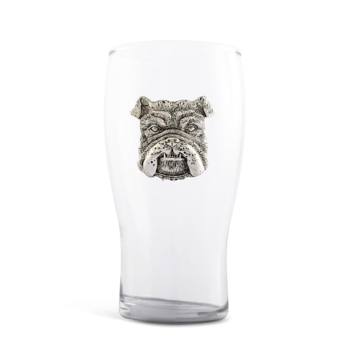 Bulldog Beer Pint Glasses - Set of 4