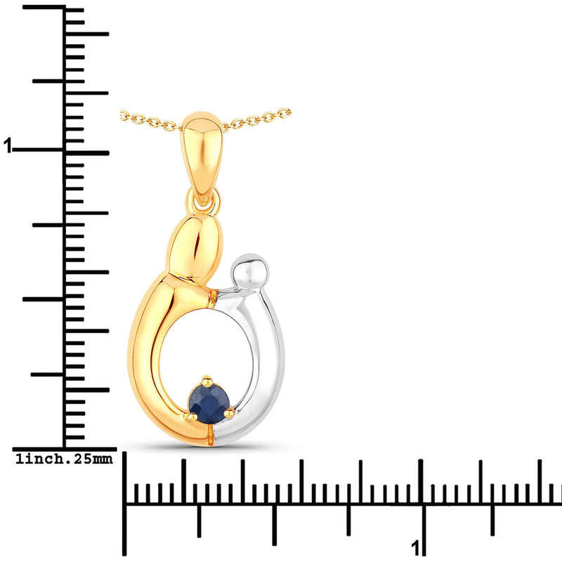 Bids.com 0.19 Carat Genuine Blue Sapphire .925 Sterling Silver Pendant Pendants