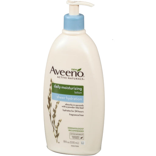 Aveeno Aveeno Sheer Hydration Daily Moisturizing Lotion For Dry Skin With Soothing Oat, Lightweight, Fast-Absorbing & Fragrance-Free Intense Body Moisturizer, 18 Fl. Oz Lotion & Moisturizer